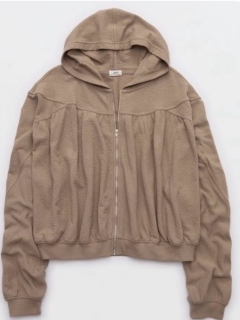 NWT Aerie Full Zip Life Sweatshirt in Taupe
